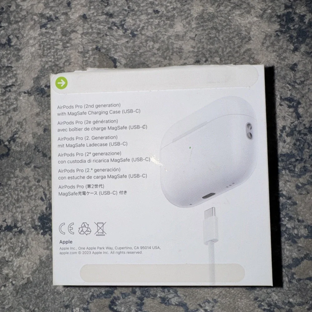 Apple AirPods Pro 2nd Generation, White MTJV3AM/A, Box and Charger only